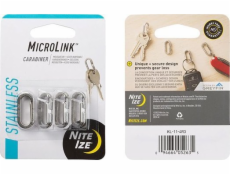 NiteIze NiteIze MicroLink ocelová stříbrná karabina 4 ks