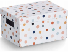 Zeller Kartonová krabice s víkem DOTS, 18 x 25 x 13 cm