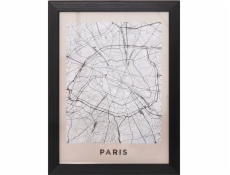 Atmosphera Zarámovaný plakát s mapou města, 18 x 24 cm