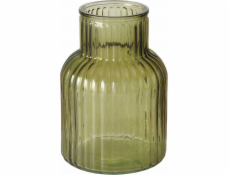Boltze Skleněná váza RELEA, zelená, drážkované sklo, 20 cm