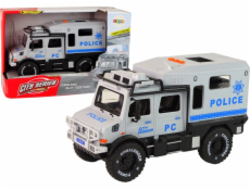 LeanToys Terénní vozidlo Policejní šedé otevírací dveře Zvuková světla
