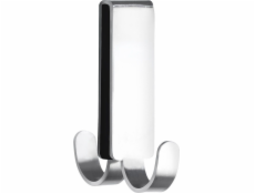 Wenko Dvojitý háček na ručník Vieste, vyrobený z nerezové oceli, k upevnění na sklo sprchového koutu, rozměry 7x5,5x2 cm