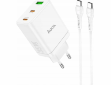 Hoco Nabíječka HOCO do zásuvky, 2 x Type-C + USB A + Type-C na Type-C PD kabel QC3.0 3A 35W N33 bílá