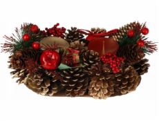 Home Styling Collection Svícen z borové šišky, vánoční dekorace, pro 2 svíčky, kolekce pro domácí styling