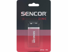 Sencor Zinko-uhlíková baterie 6F22, 6F22, 9V, Sencor, blistr, balení po 1 ks
