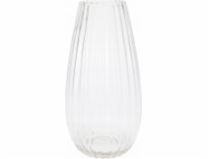 Home Styling Collection Kolekce bytového stylingu Váza z čirého skla CLEAR, čiré, drážkované sklo, O 15 x 30 cm