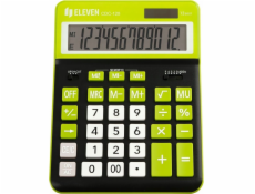 Eleven Kalkulačka ELEVEN Černá kancelářská kalkulačka CDC120BKGN s bílými a zelenými klávesami a zeleným rámečkem kolem displeje