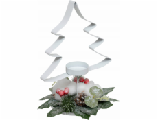 Atmosphera Kovový svícen na čajové svíčky Christmas Tree, 25 cm