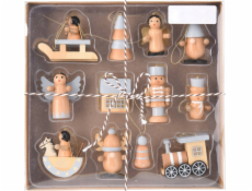 Home Styling Collection Kolekce pro styling domácnosti Sada dřevěných vánočních hraček, 12 dílů.