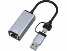 Bounn Adaptér HUB USB USB/TYPE C Ethernet 1000 Mbps