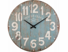 Atmosphera Dřevěné nástěnné hodiny nástěnné hodiny s čitelnými ciferníky, modré, O 38 cm