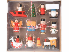 Home Styling Collection Kolekce pro styling domácnosti Sada dřevěných vánočních hraček, 12 dílů.
