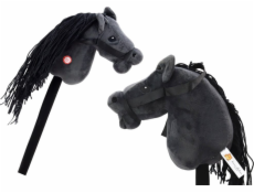 NoName Plyšový kůň Hobby Horse? Dlouhosrstý černý odstín