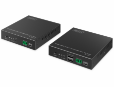 Digitus HDMI 4K/60Hz Optický extender s KVM USB 1.1 přes IP 1G nebo až 40 km/300 m, max. 253 přijímačů, HDMI Loop-Out, Audio - Sada
