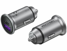 Vention FFFH0 nabíječka na PDA/mobilní telefon Univerzální Šedá Zapalovač na doutníky Rychlé nabíjení Auto