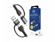 3mk Hyper kabel N-SERIES 2 in 2 A/C - C/Lightning 1.2m 9V/2A 60W černý