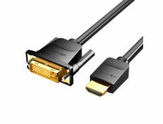 HDMI to DVI (24+1) cable Vention ABFBI 3m, 4K 60Hz/ 1080P 60Hz (black)