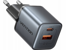 Nabíječka Vention 1x USB-A 1x USB-C GaN 30W BLACK
