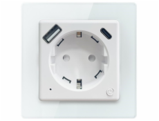 IMMAX NEO SMART vnitřní zásuvka Nexa bez kolíku (typ F)/ 16A/ 1x USB/ 1x USB-C/ PD 20W/ Wi-Fi/ LIDL/ TUYA