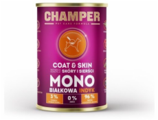 CHAMPER Coat & Skin Monoprotein Turkey - vlhké krmivo pro psy - 400g