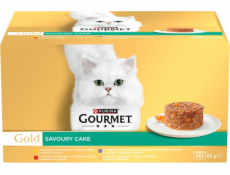 PURINA Gourmet Gold Savoury cake - mokré krmivo pro kočky - 48x85g
