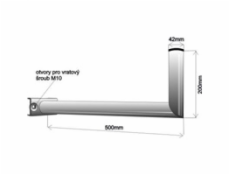 Držák antény na stožár, galvanický zinek, délka 50cm