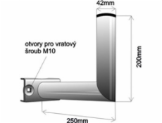 Držák antény na stožár, galvanický zinek, délka 25cm