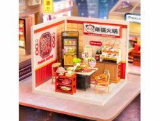 RoboTime 3D dřevěná skládačka Miniatura domečku Asijské bistro Panda Hot Pot