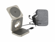 EPICO UltraBase Qi2 3in1 Fold Alu Mag+ Wireless Charging Stand EF55 - titanium