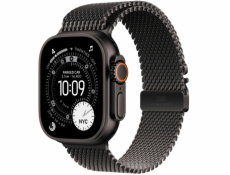 Apple Hodinky Ultra 3 GPS + Cellular, 49mm černé titanové pouzdro, černý titanový milánský náramek - velikost L