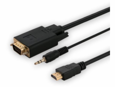 Adaptér HDMI (M) - VGA (M) + audio CL-198