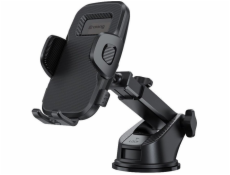 Crong Univerzální držák do auta Carclip na palubní desku 2 v 1 pro kokpit a čelní sklo, černý