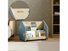 BusyKids Oboustranná knihovna na kolečkách modrá