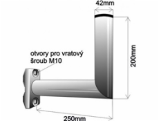 Držák antény na balkón, galvanický zinek, délka 25cm