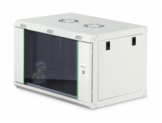 Digitus Cabinet Jednodílná nástěnná síťová skříň Dynamic 19 7U, 600x450, skleněné dveře, šedá, nesestavená, 60 kg