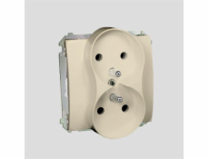 Kontaktní - Simon Double Basic Nest Modul Z/U a clona 16A IP20 Beige - Bmgz2MZ.01/12