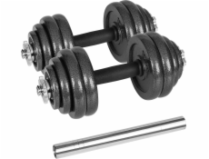 Rebel Active Nastavitelné litinové činky v kufříku s tyčí, sada 30 kg REBEL ACTIVE