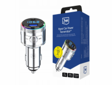 3MK Příslušenství - Hyper Car Power Transmitter 48W QC PD PPS USB 1C1A stříbrný