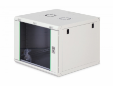 Digitus Dynamická 19  9U nástěnná síťová rozvaděčová skříň 474x600x600mm, skleněné dveře, šedá, nesestavená, 60kg