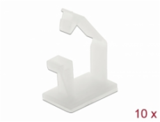 Delock Držiak kábla so zaisťovacou sponou, samolepiaci, prírodný, 10 ks