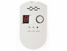 NEDIS detektor plynu/ EN 50194/ hlasitost 85 dB/ síťové napájení/ výdrž snímače 10 let/ bílý