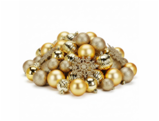 Vánoční ozdoby koule sada 57 ks zlatá KO-CAN304000