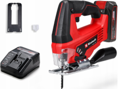 Einhell Akumulátorová přímočará pila Power X-Change TC-JS 18/70 Li, 18 V (červená/černá, 2,5 Ah Li-ion baterie, kufr E-Box Basic)