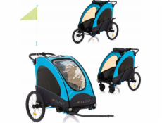 Guto Guto Přívěs, kočárek, běžecký vozík 3v1 hliníkový Deluxe Buggy PRO černo-modrý, EAN 5909876513148