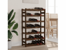 VidaXL stojan na víno na 42 lahví Hnědé masivní borovicové dřevo