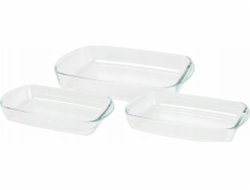 Kastrol z tvrzeného skla, 3 kusy
