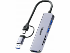 Unitek USB HUB uHUB P5+ 1x SD 1x microSD + 3x USB-A 2.0 (H1320AGY01)