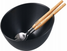 Klausberg Porcelánová salátová mísa 23cm s lžičkami KB-7786 černá