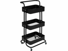 BLACK EDITION 3patrový kuchyňský vozík, 45 x 36,5 x 86 cm