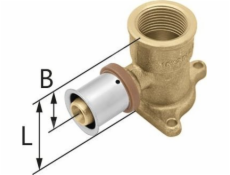 KAN-therm Mosazné nástěnné koleno s oušky GW ultraPRESS - 25 Rp3/4 L = 54 mmKAN-THERM